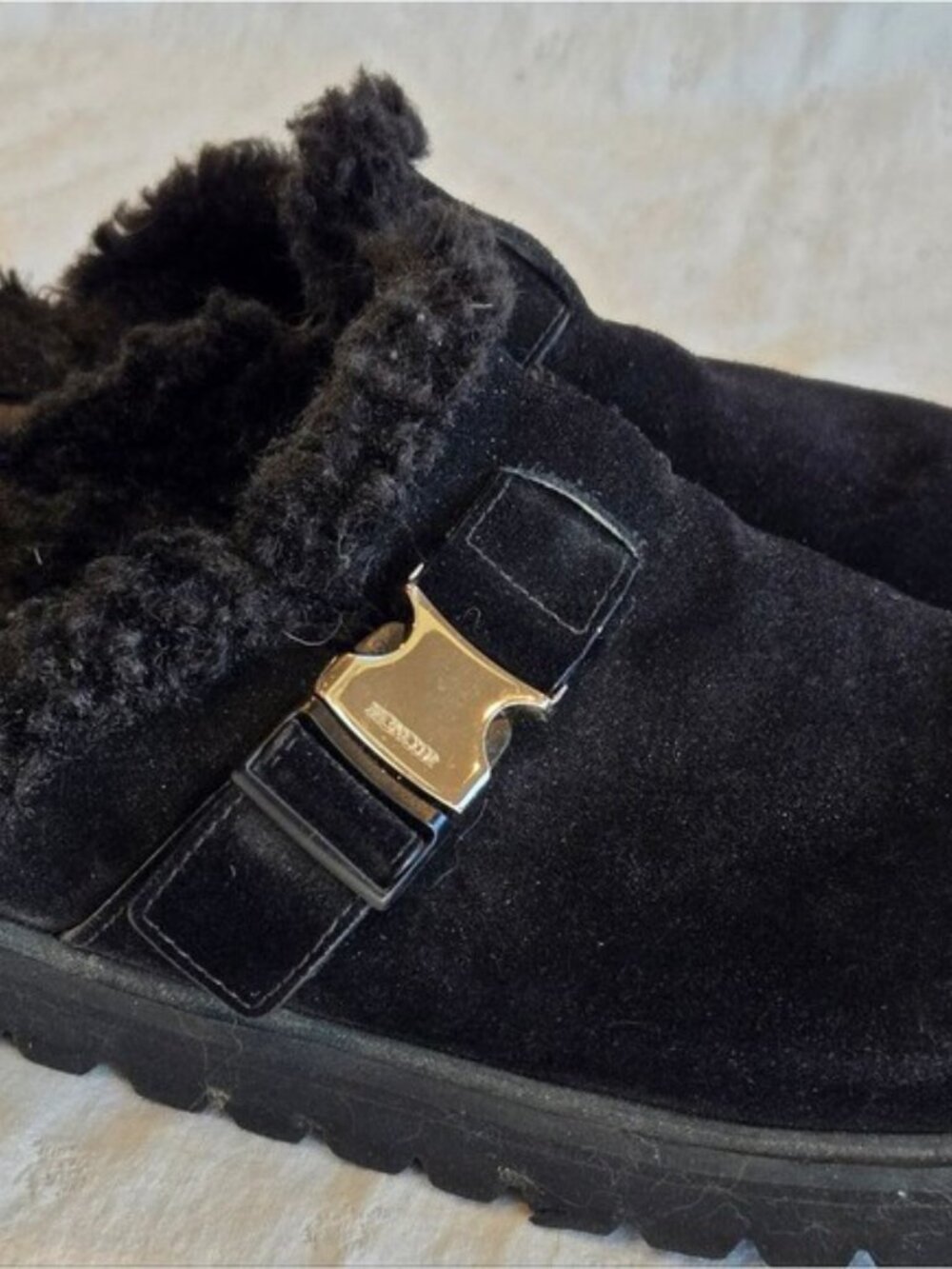 Moncler Black Suede and Shearling Mules Size 41 PRICE FIRM - Picture 3 of 6